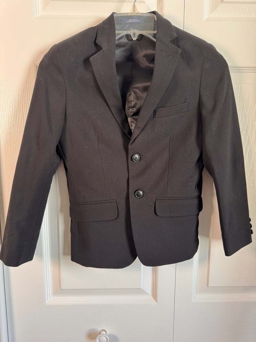 Chaps Boys' Black 2-Button Suit Jacket Blazer Size 8 Regular